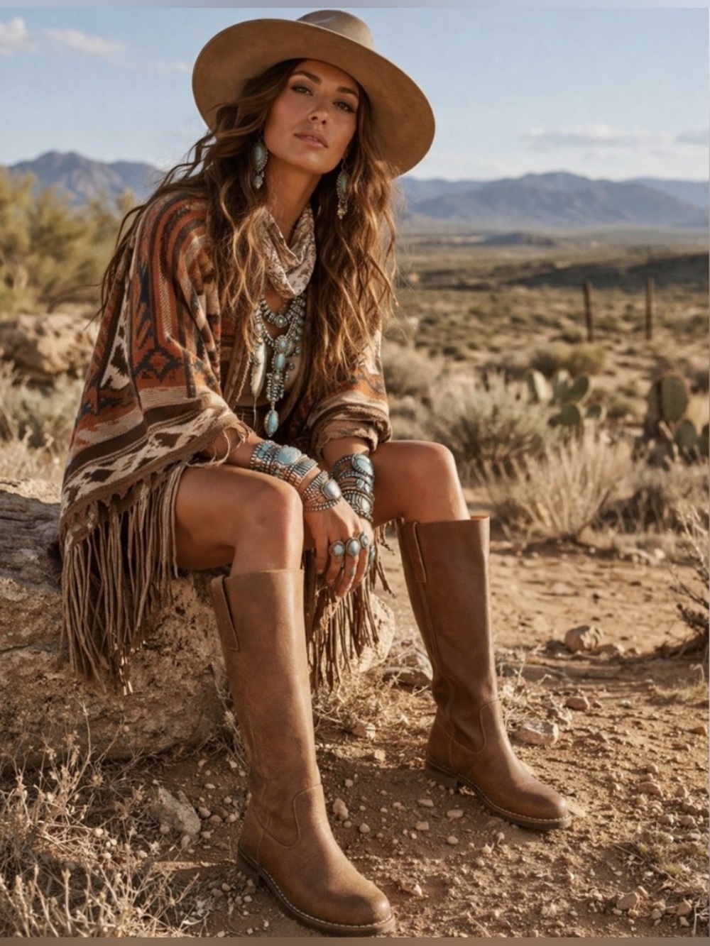 Roots Brown Knee-High Leather Riding Boots